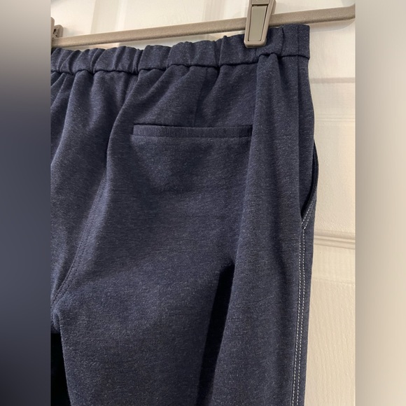 Theory Navy Treeca Admiral Crepe Pull On Pants Pockets Elastic Waistband Size 2 - Picture 6 of 6
